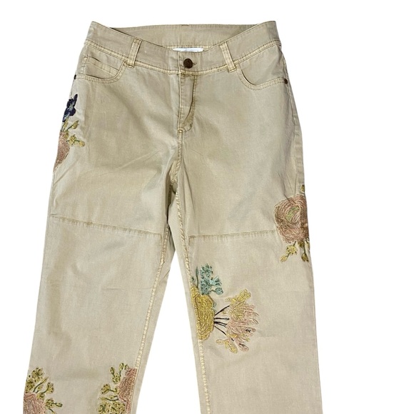 NWT SUNDANCE Floral Embroidered Cargo Boyfriend Pants - Picture 4 of 9